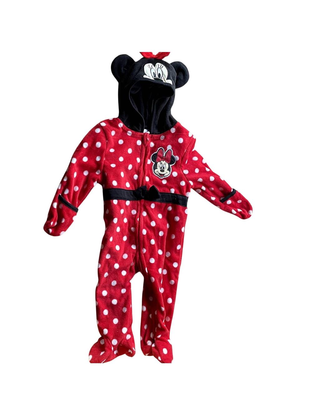 Disney Baby Minnie Mouse Hooded Footie Pajamas 6-9 Months NWT Zipper